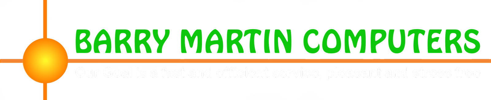 Barry Martin Computers Logo, showing Our goal is a fast and efficient service, pleasant and stress free